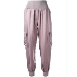 Cinq A Sept Giles Violet Grey Cupro Jogger  Pants for Women SZ XL NEW